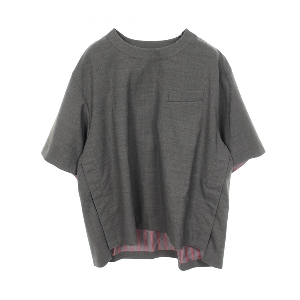 Sacai Suiting pullover short sleeves T-shirt #2 T-shirt wool polyester Gray Used
