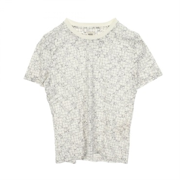 HERMES BOLDUC AU CARRE Check Short sleeve T-shirt #42 cotton White used women