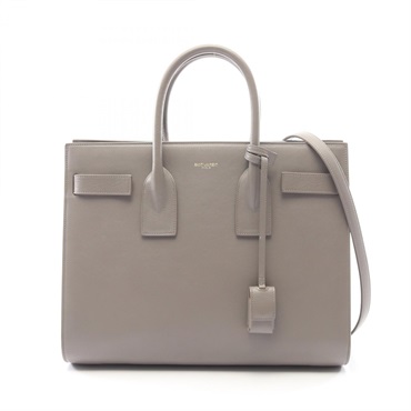 SAINT LAURENT PARIS Classic Sac de Jour 2WAY Handbag 355153 leather Gray Used