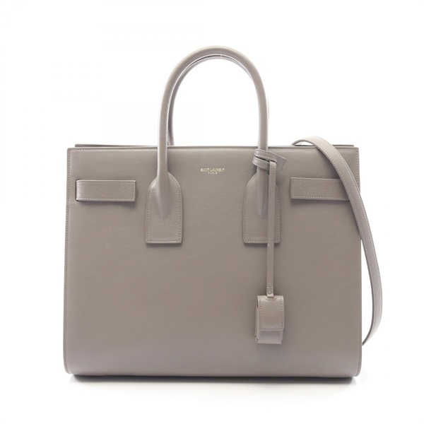 SAINT LAURENT PARIS Classic Sac de Jour 2WAY Handbag 355153 leather Gray Used