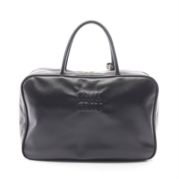 Miu Miu beau Handbag 5BB117 leather Black Used Women