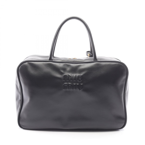 Miu Miu beau Handbag 5BB117 leather Black Used Women