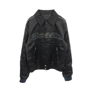LOUIS VUITTON Rhinestones Blouson Jacket RM252MV Rayon Black Used mens size 48
