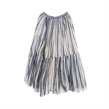 Christian Dior stripe skirt 911J29A3810 cotton Navy Beige #34 Used Women