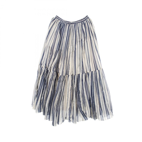Christian Dior stripe skirt 911J29A3810 cotton Navy Beige #34 Used Women