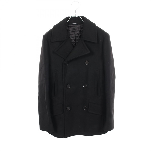 DOLCE & GABBANA Pea Coat Jacket #48 wool Black Used mens