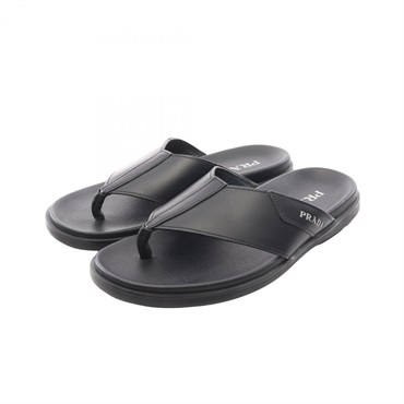 PRADA Sandals leather Black #6.5 Used mens