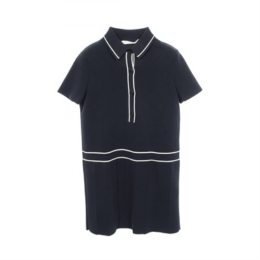 Christian Dior Polo Shirt Dress 224R10AM709 cotton Navy Used Women #F36