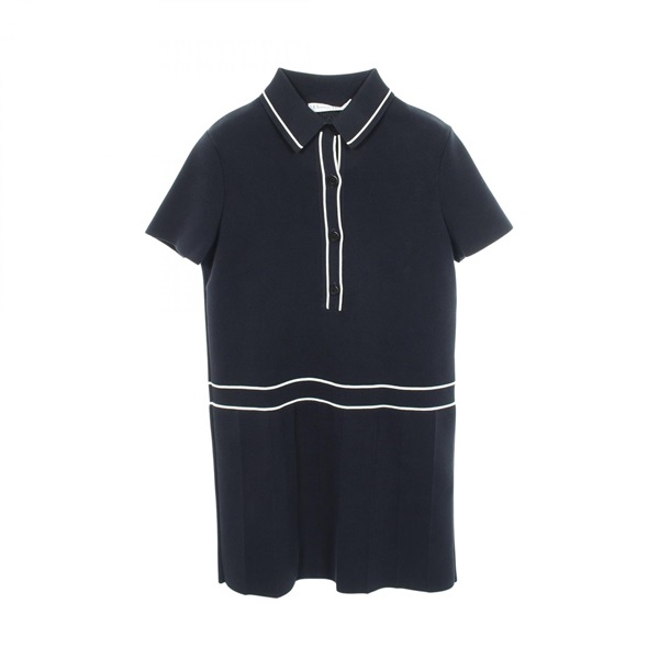 Christian Dior Polo Shirt Dress 224R10AM709 cotton Navy Used Women #F36