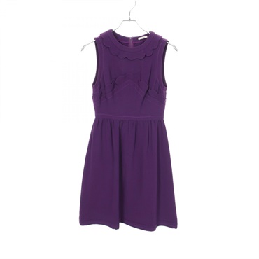Miu Miu Scallop Sleeveless Dress #38 Rayon acetate Purple Used Women