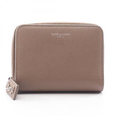 SAINT LAURENT PARIS Rive Gauche Bi-fold wallet 414661 leather Gray Used Women