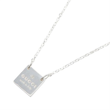 GUCCI Plate Necklace Pendant Silver925 Silver Used unisex