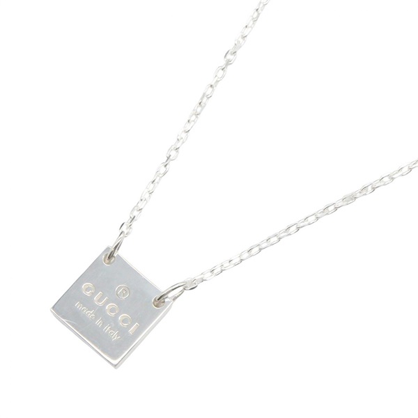 GUCCI Plate Necklace Pendant Silver925 Silver Used unisex