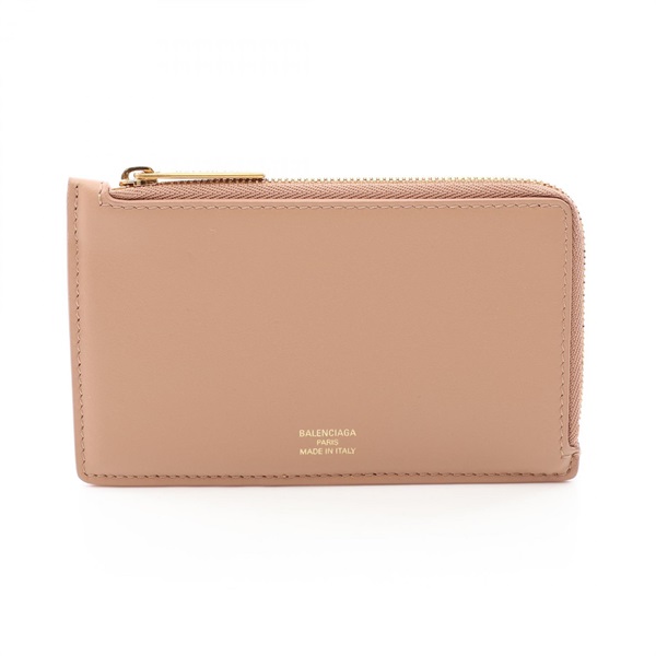 BALENCIAGA Envelope Fragment Case Card Case 736734 leather Beige Used Women