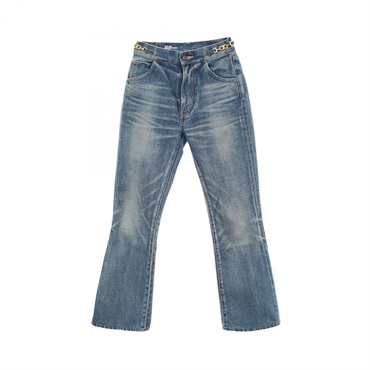 CELINE Triomphe Denim pants cotton Blue #25 Used Women