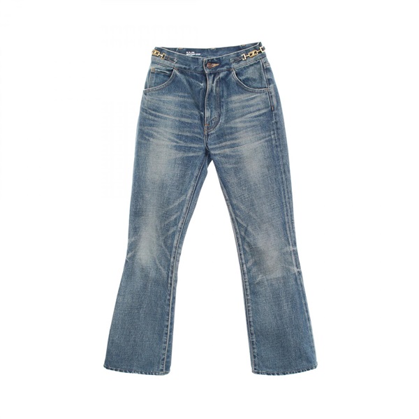 CELINE Triomphe Denim pants cotton Blue #25 Used Women