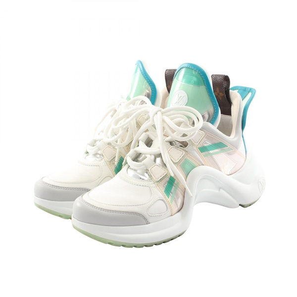 LOUIS VUITTON LV arc light line sneakers shoes #36 leather Fabric White Used