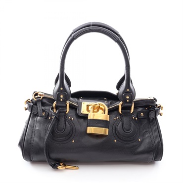 Chloe Paddington Handbag leather Black Used Women GHW