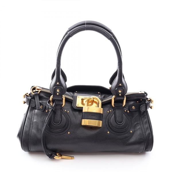 Chloe Paddington Handbag leather Black Used Women GHW