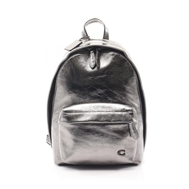 COACH Hall Backpack 22 Metallic Rucksack CW415 leather Silver Used women