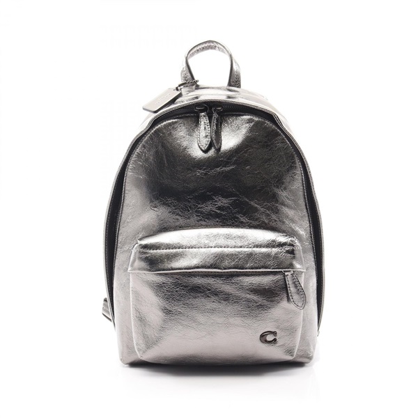 COACH Hall Backpack 22 Metallic Rucksack CW415 leather Silver Used women