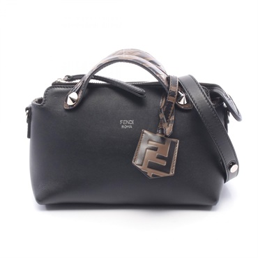 FENDI BY THE WAY MINI  Shoulder Crossbody Handbag 8BL145 leather Black Used