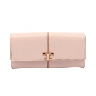 TOD'S Timeless Bifold purse wallet leather Pink Used Women