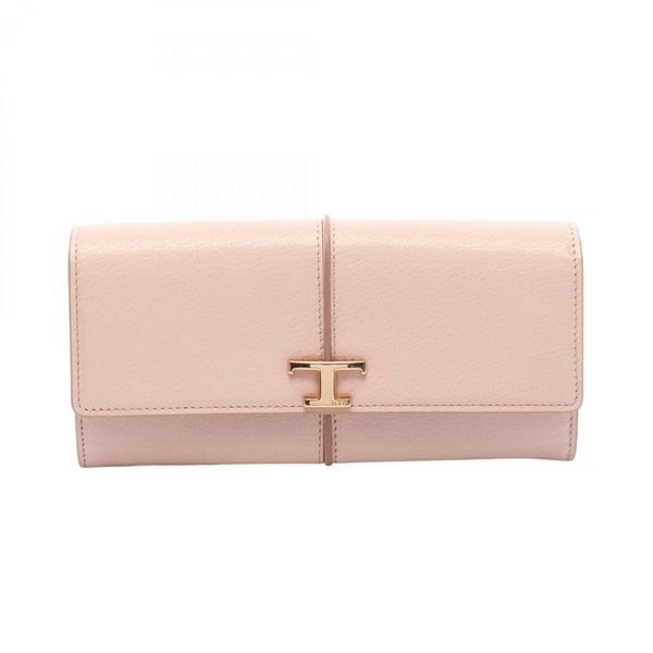 TOD'S Timeless Bifold purse wallet leather Pink Used Women