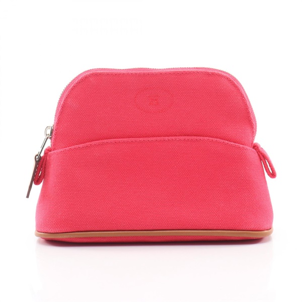 HERMES Bolide 15 Mini Mini Pouch Case H104772M 06 canvas Pink Hibiscus SHW Used