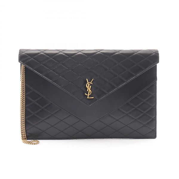 SAINT LAURENT PARIS Gabby Chain Business clutch bag 685596 leather Black Used