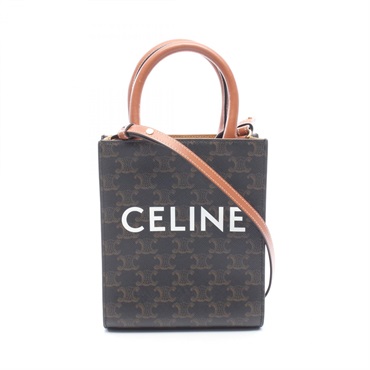 CELINE Small Vertical Cabas Triomphe Crossbody Tote Handbag canvas leather Used