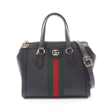 GUCCI Ophidia Shoulder Crossbody Handbag 719882 leather Black Green Red Used GG