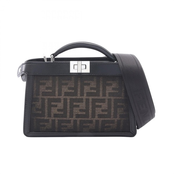 FENDI Peekaboo ISeeU X-Cross Zucca Shoulder Crossbody Handbag 7VA582 canvas Used