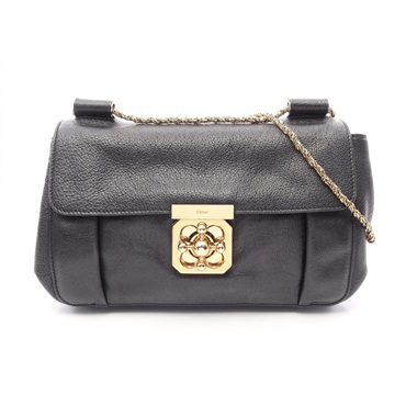Chloe Elsie chain Shoulder Bag leather Black Used Women
