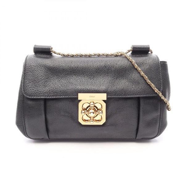 Chloe Elsie chain Shoulder Bag leather Black Used Women