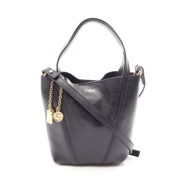 Chloe SPIN Small shoulder crossbody Handbag CH25SS812N84001 leather Black Used