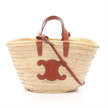 CELINE Teen Triomphe Classic Pannier shoulder  Handbag 113832CGG04LU Raffia