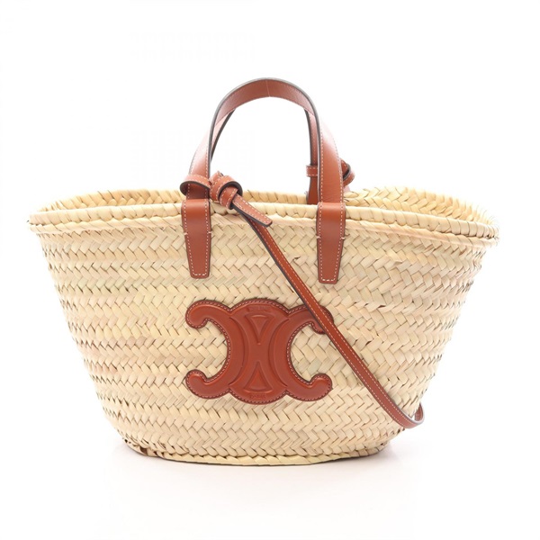 CELINE Teen Triomphe Classic Pannier shoulder  Handbag 113832CGG04LU Raffia