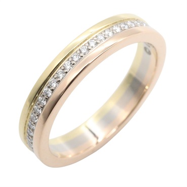 CARTIER Vendome Louis Diamond Ring 18KYG 18KPG 18KWG Three Used US size 5 #50