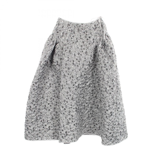 Cecilie Bahnsen Lily Matelassé Skirt #UK8 Nylon polyester Gray Silver Used Women