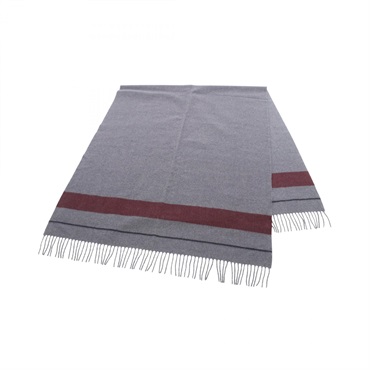 HERMES Rocabar Stole Echarpe Wrap cashmere Gray Bordeaux Used Women