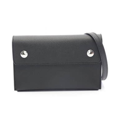 HERMES Hermes Snap To Go Crossbody Shoulder Bag Epsom leather Black Used SHW G