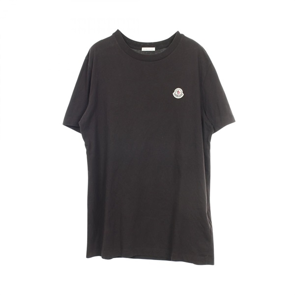 MONCLER Logo patch Short sleeve T-shirt Top 8C00025 cotton Black Used size L