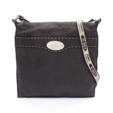 FENDI Selleria Crossbody Shoulder Bag 8BT109 leather Brown Used Women logo