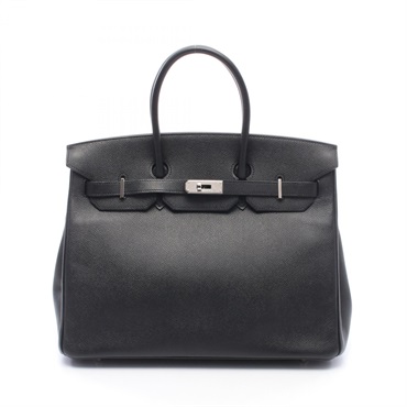 HERMES Birkin 35 Handbag Epsom leather Black Used Women SHW K