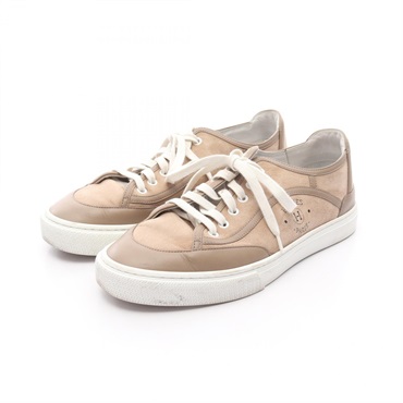 HERMES Get sneakers shoes leather Fabric Beige Used mens size 41