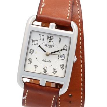 HERMES Cape Cod Dubrutur Wrist Watch CC1.710 Quartz SS Leather belt Used Boys