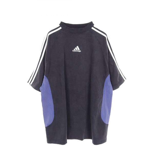 BALENCIAGA  × Adidas T-shirt cotton Navy Blue Size 3 Used Mens