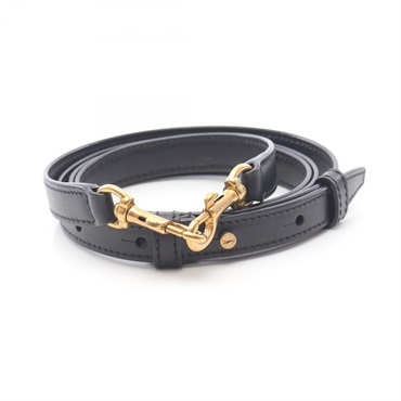 SAINT LAURENT PARIS Shoulder strap leather Black Used Women 108~120cm