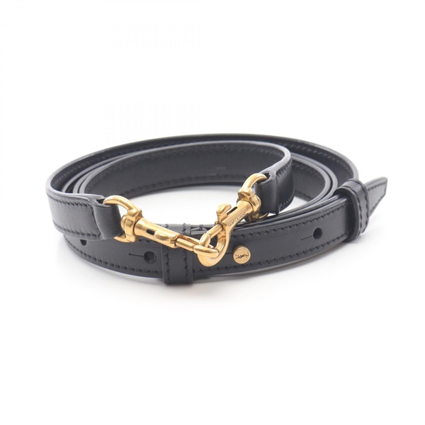 SAINT LAURENT PARIS Shoulder strap leather Black Used Women 108~120cm